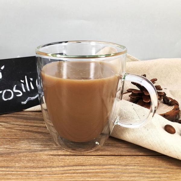 300ml 350ml Hot Selling High Borosilicate Handle Heat Resistant Double Wall Clear Coffee Glass