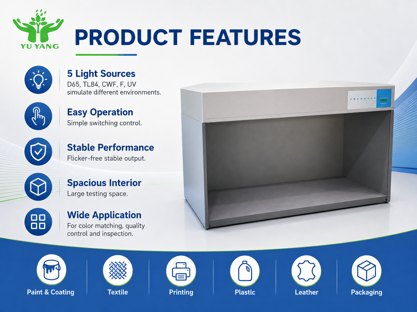 5 Light Color Assessment Cabinet Standard Light Booth for Color Matching Inspection