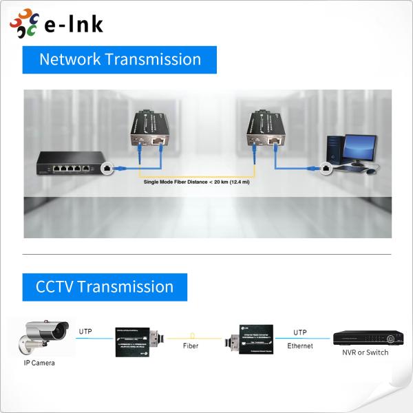 MDI 100/1000Base-Fx Fiber Ethernet Media Converter 20km