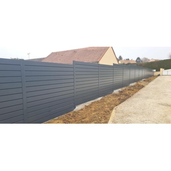 Privacy Modern Style Aluminum Fence Finished With Powder Coating Aluminium Slat Fencing