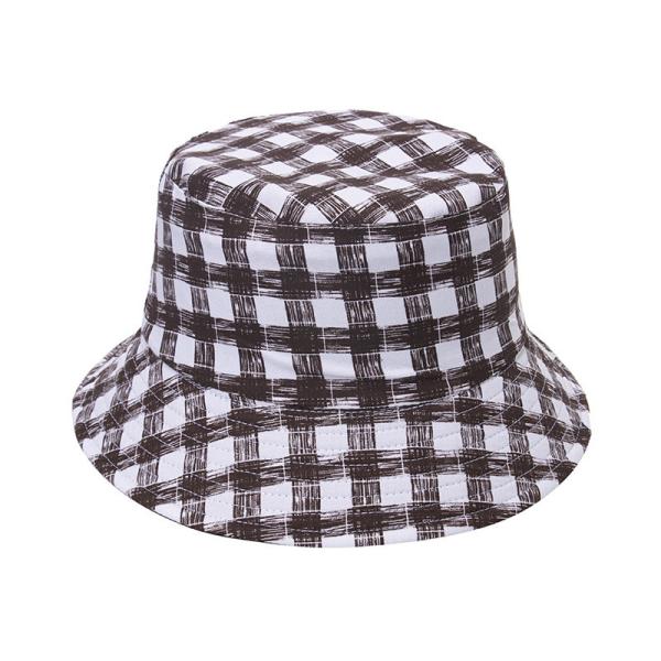 Plaid Fisherman Hat Summer Outdoor Travel Sunscreen Sunshade Double-Sided Bucket Hat