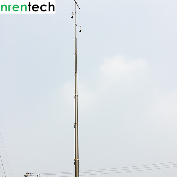 18m lockable pneumatic telescopic mast 100kg payloads NR-3300-18000-100L aluminum telescopic mast telecom tower mast