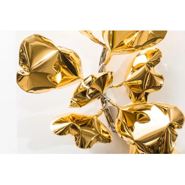 Aesthetic Gold Mirrored Wall Decor Hotel Lobby Suite Interior Accent Furniture