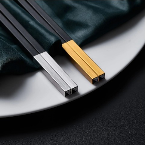 Personalized Chinese New Year Engraved Custom Printed Alloy Chopsticks With Logo