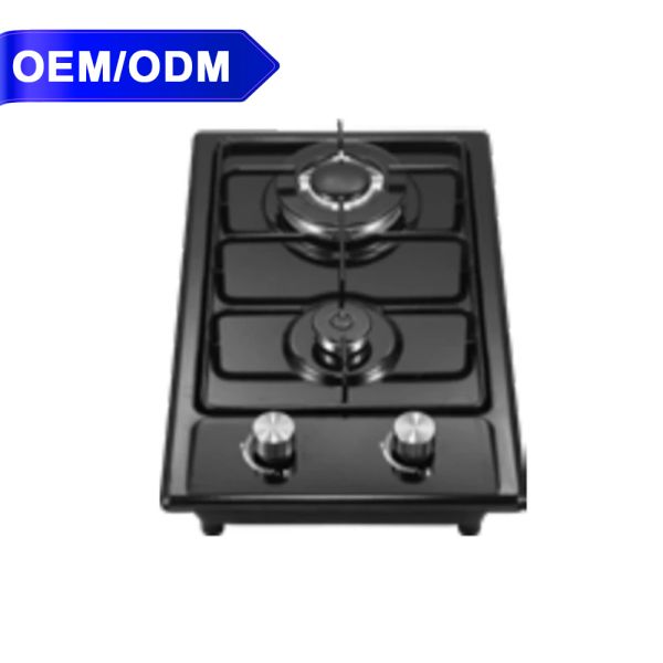 6mm Tempered Glass 2 Burner Gas Stove Supplier Household Built In Stainless steel