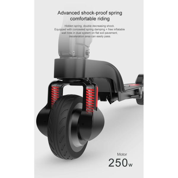 Lightweight Powerful Electric Scooter 250W Li Ion Battery 100KG Max Load