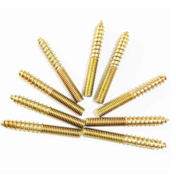 Двойной продетый нитку винт вешалки шпонки деревянный гальванизировал длину 150mm