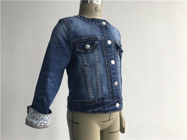 Popular Kids Denim Jacket / Collarless Medium Wash Denim Jacket TW78605