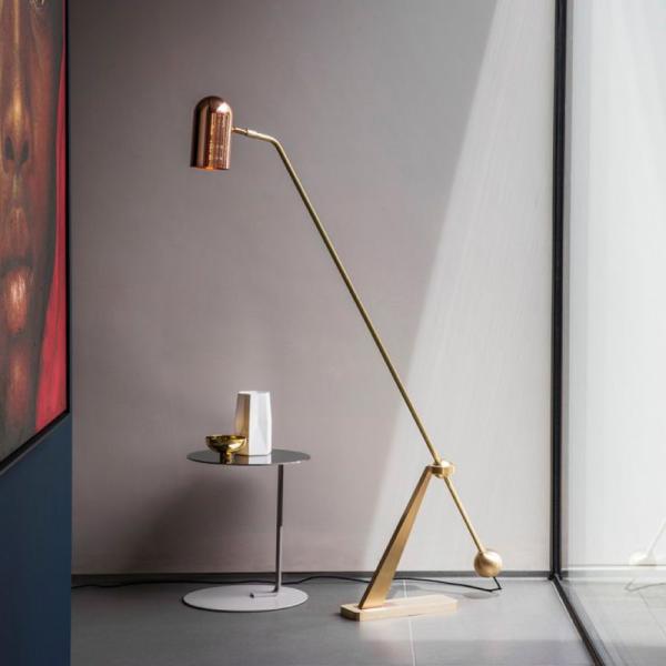 Modern Metal Brass Floor Lamp Living Room Bedroom Beside Stasis Floor Lamp(WH-MFL-182)