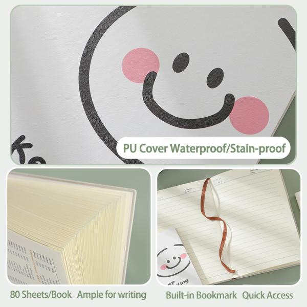 Cute Cartoon Kids Like Notebook A5 / A6 PU Leather Waterproof Journal for School Office
