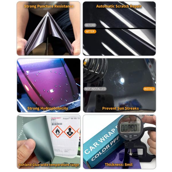 OEM ODM Car Paint Protection Film High Gloss Scratch Resistant Auto Wrap
