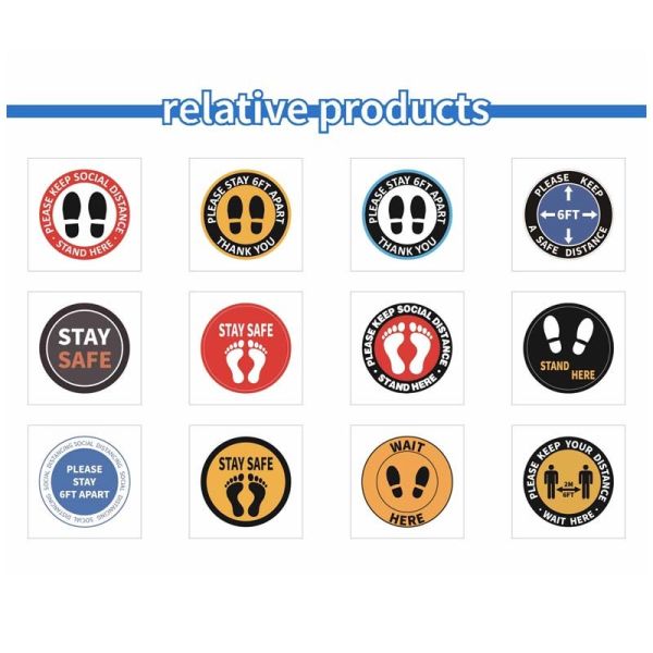 Die Cut Floor PVC Label Sticker Keep Safe Social Distancing Warning
