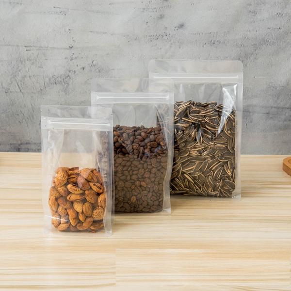 Eco Friendly Zip Lock Clear Flat Bottom Gusset Bags