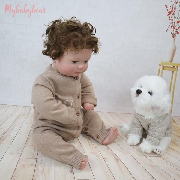 Custom Fall Winter White Pattern Long Sleeve Infant 100% Cotton Clothes Jumpsuit Toddler Knitted Baby Sweater Romper