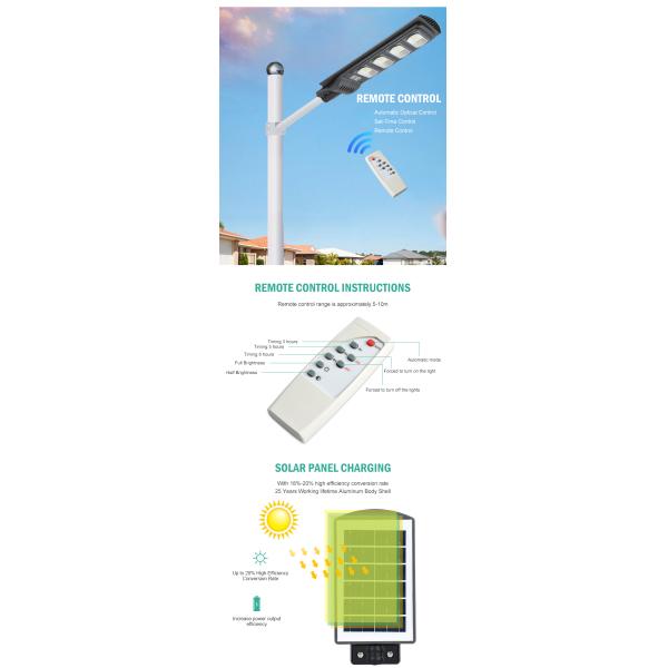 50-300W High Lumen Induction Power Solar Street Lamps for Road and Garden Lighting