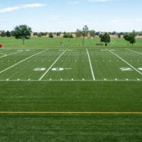 × 4m de 25m pela grama artificial do futebol do rolo, escura - grama sintética verde do campo de futebol