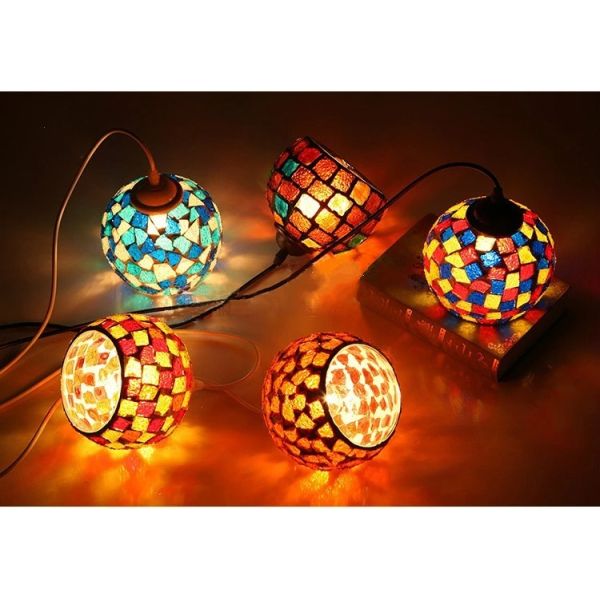 LED Colorful Glass Hanging Lamp Morocco Decor Turkish Mosaic Lamps (WH-DC-86)