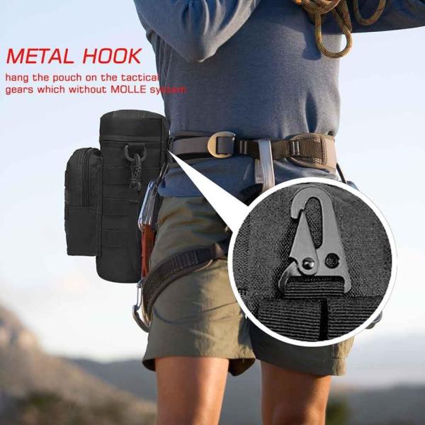 Tactical Molle Water Pouch, Tactical Bottle Holder Military Water Bottle Bag Hydration Carrier H20 Pouch Kettle Pouch