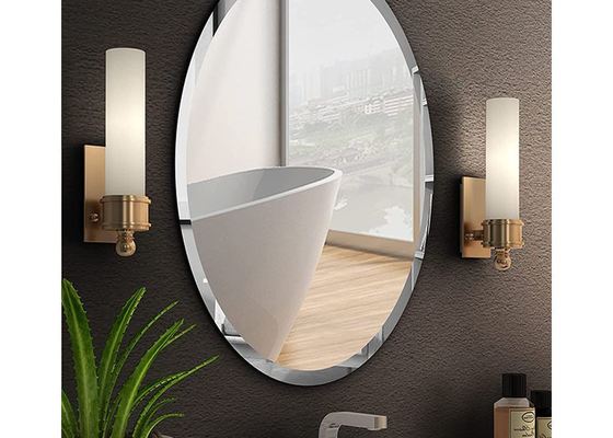 Edge bevelled oval wall mirror 50X70CM SILVER MIRROR with one piece simple glass
