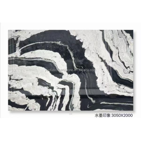 Hotel Polished Black Ink Impression Marble Natural Stone Bathtub for Home Bathroom