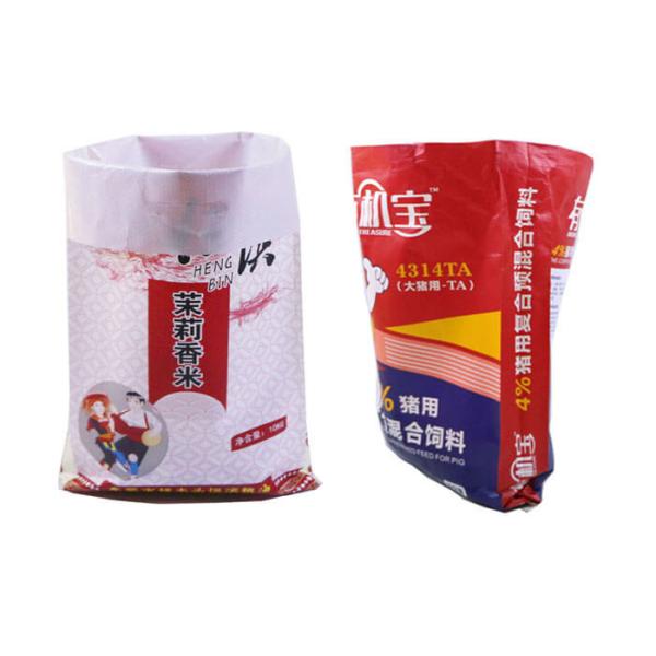 Double Stitched Flat Bottom Plastic Grain Bags , Customized Packaging Bags Plain Surface