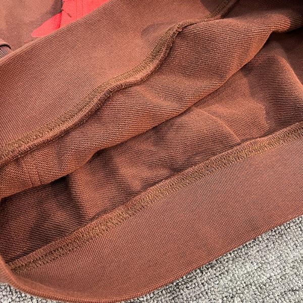 Impresión en 3D de algodón 100% marrón 500 Gsm Pullover de peso pesado de gran tamaño Francés Terry Puff Impresión Hoodie hombres