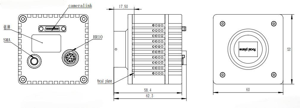 640×512 25μm TEC Cooled SWIR InGaAs Camera 100fps Large Pixel High Sensitivity GS-SW6401725100-C-CL