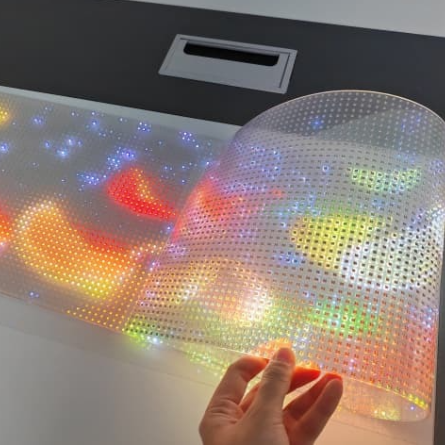 Indoor Full Color DC5V Flexible Transparent LED Display Film P6 Wireless Smart App Control RGB Screen