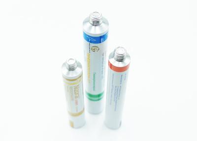 Pure Aluminum Squeeze Tube Packaging , Empty Paste Tubes M9 M11 Screw Thread Sealed
