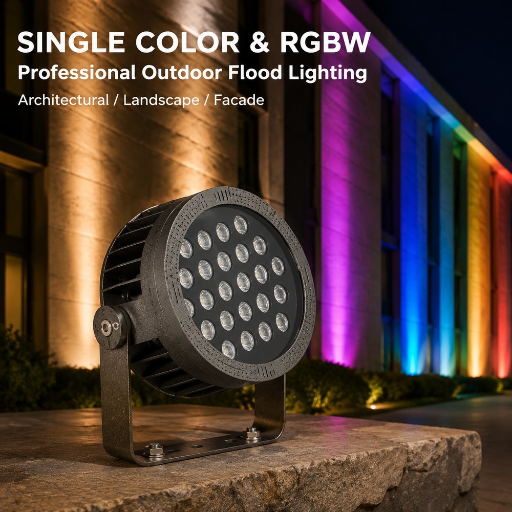RGBW 72W Smart LED Flood Lights , LED Spot Lights Outdoor For Resorts Theme Parks
