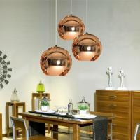 Luz de cobre do pendente da bola de vidro do espelho da prata do ouro para a mesa de jantar da ilha de cozinha do sótão