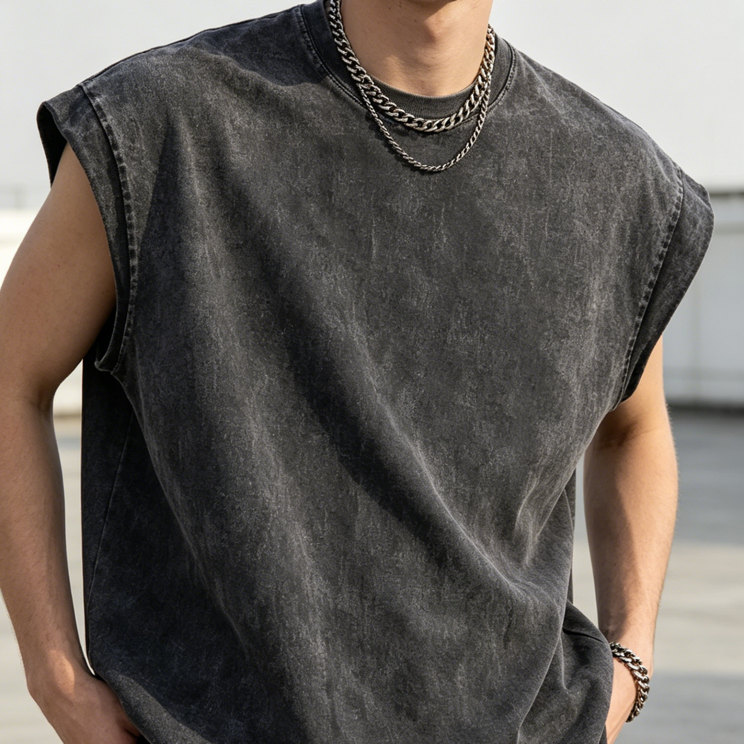 Vintage Mens Graphic Tank Top Heavyweight Custom Print Tank Top Retro Street Style