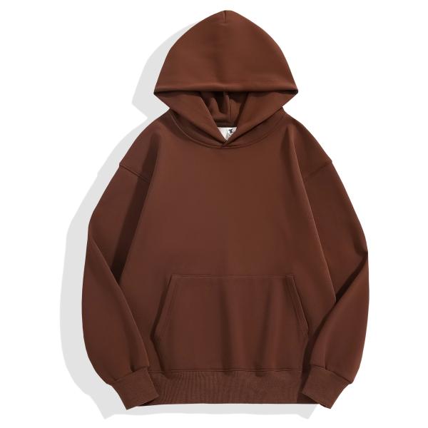 Winter Plain Hoodies Men's Hoodie Thick Tight Fleece Drop Shoulder Hoodie Cotton XS-4XL 480g