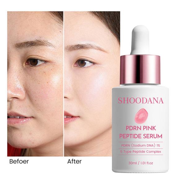 Label privé soins de la peau biologiques blanchiment du visage anti-âge sérum de vitamine C pour le visage avec Pdrn peptide rose