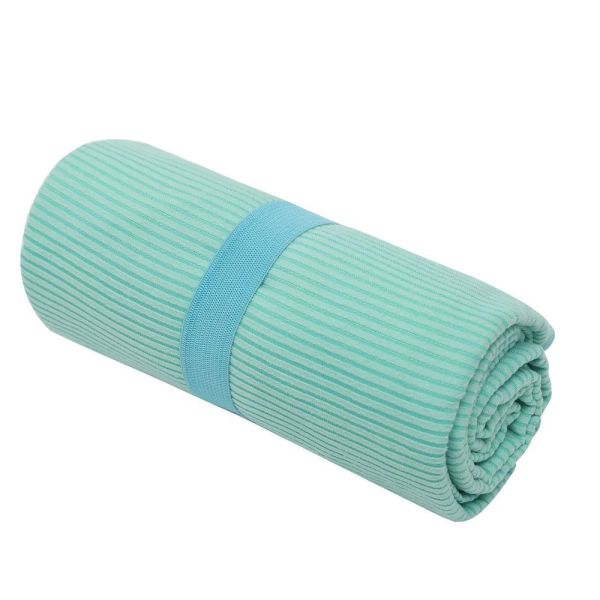 Solid Color Green Quick Drying Ribbed Microfiber Sports Towel