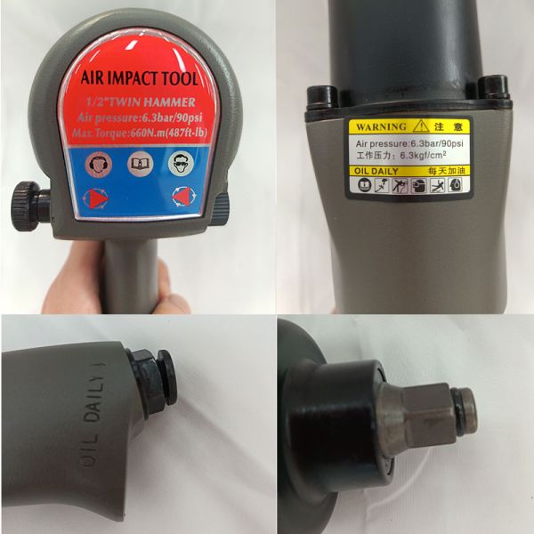 Customized 1/2 Inch Pneumatic Impact Wrench with 80-1200 NM Torque for Auto Repair