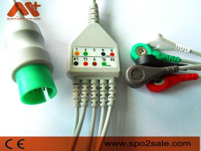 A pressão compatível de 5 ligações de Spacelabs Direto-conecta o cabo de ECG - CB-72596R