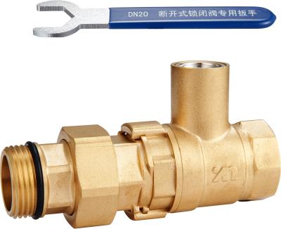 1105 Straight Way Magnetic Lockable Water Meter Valve Ball Type DN20 DN25 DN32 w/ Flexible Coupling Quick In-Out Design