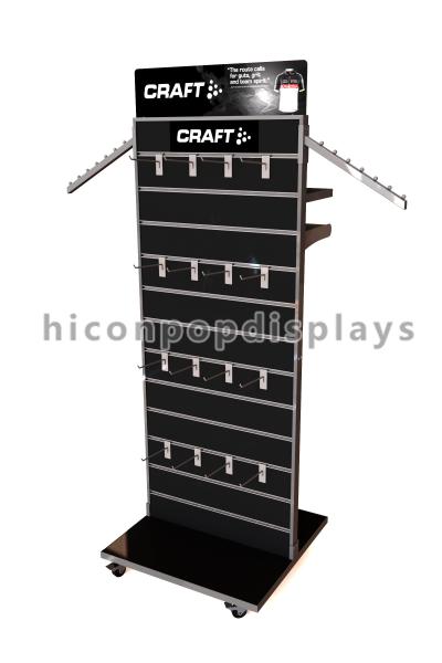 Double Sided Slatwall Display Stands / Slatwall Floor Displays Metal