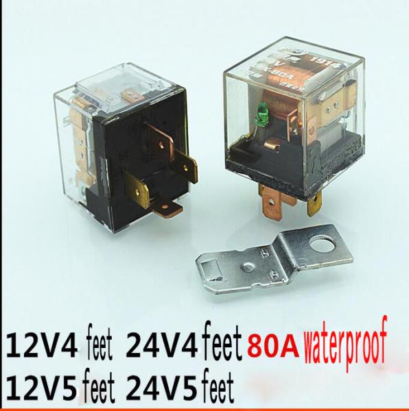High power 12v 24v 4 feet  5 feet  waterproof automobile relay headlight fan air conditioner relay