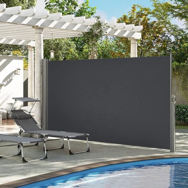 180x300 cm Retractable Side Awning Shade for Patio Garden Terrace Sunproof and Waterproof