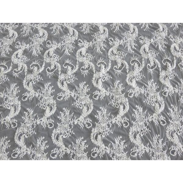 Elegant Cord Viscose Chantilly Lace / Embroidered Lace Fabric