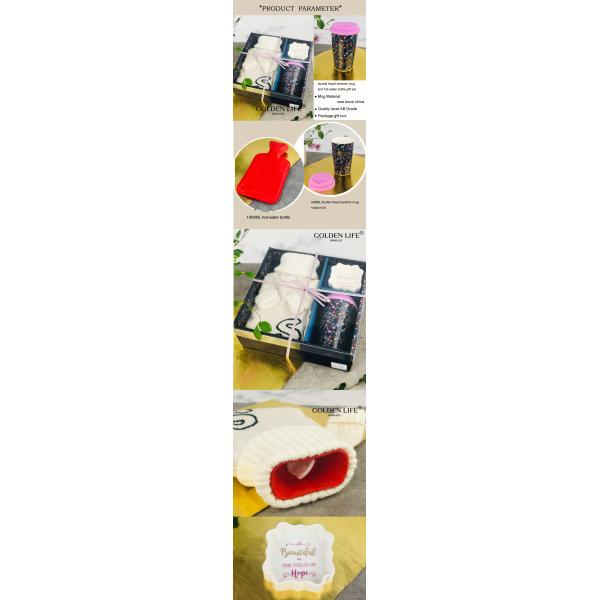 Rubber Ceramic Gift Set Hot Water Bottle Warmer 1 Liters With Knit Cover