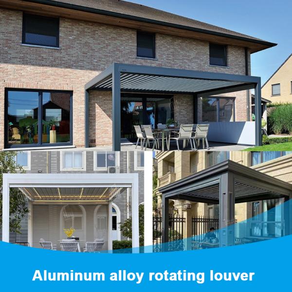 Gatehouse open-air sun room Outdoor canopy flipped louver gazebo shed four corner aluminum alloy gazebo terrace rain proof