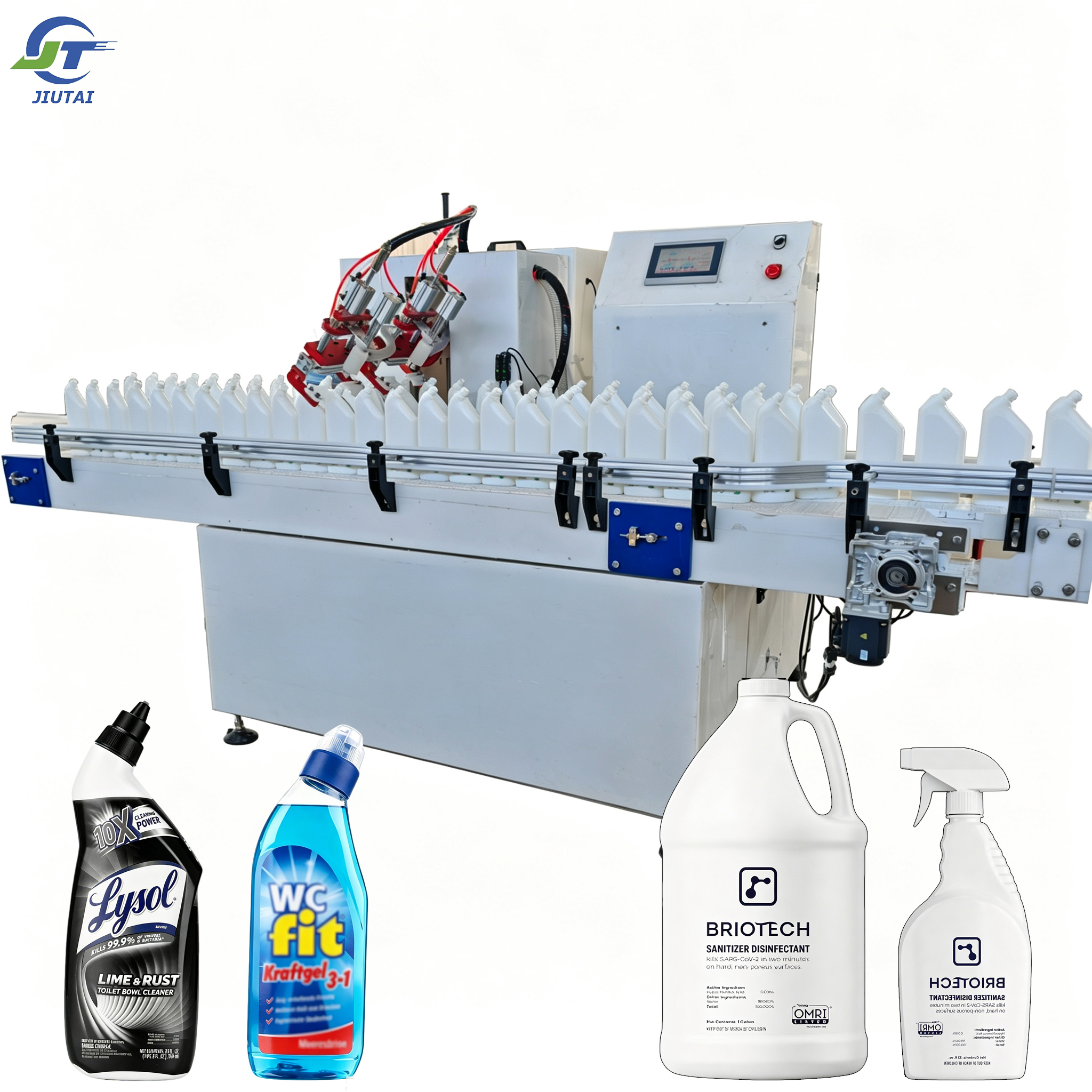 Full Auto Viscous Material Pumb Detergent Automatic Detergent Corrosive Liquid Filling Machine with Conveyor