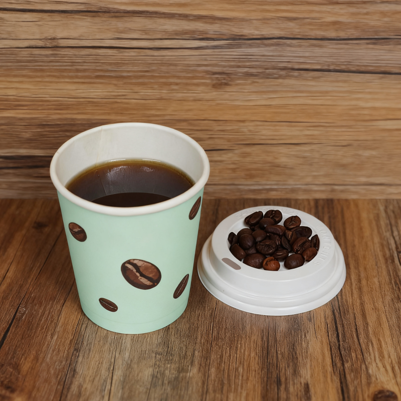Custom Logo Eco-Friendly Water-Based Coating Double Wall Coffee Paper Cup with Lid