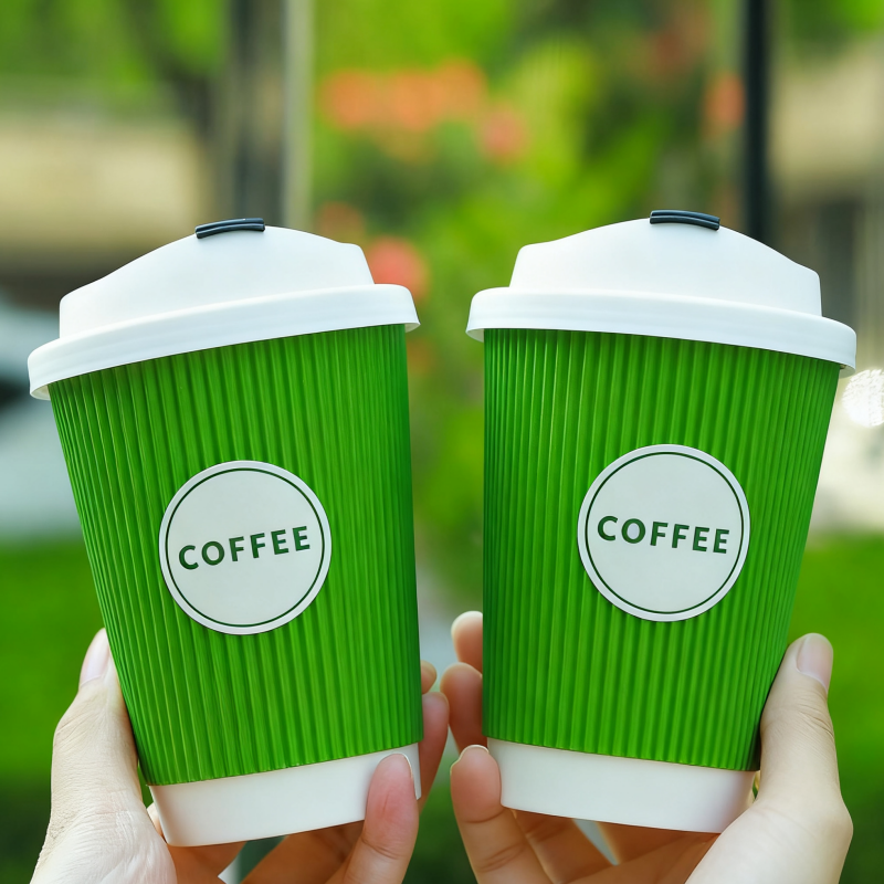 Wholesale paper cups customized hot drinks disposable coffee tea double wallpaper cups coffee cups