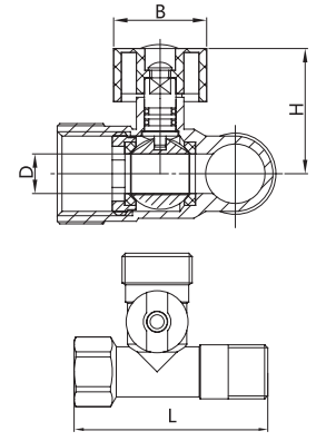 Female X Male DN15 Brass Mini Ball Valve PTFE Aluminum Ball Valve