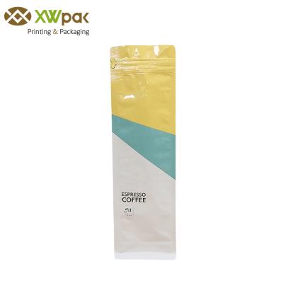 Vertical Corners Flat Bottom Side Gusset Bag Coffee Bean Roasted 135microns Thickness