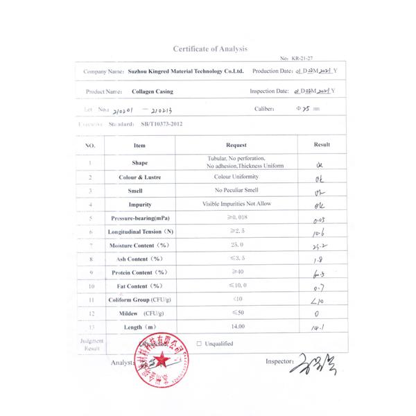 Пищевые натуральные съедобные коллагены колбасные оболочки для жаренных колбас
